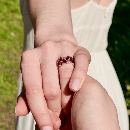 Berries In Gold Ring - Purple Rhodolite Garnet & Gold Plate Ring